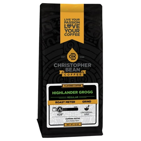 Highlander Grogg Flavored Whole Bean Coffee, 12 Ounce