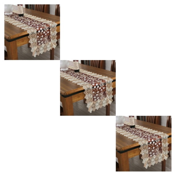 Naiovety Camino de de encaje de ganchillo lujoso y elegante para una sofisticada respetuosa con el medio ambiente rojo vino 40*120cm Type1 NO1