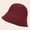 Burgundy, variant on Warm Knit Cloche Bucket Hat for Women - Foldable, Adjustable, Soft Winter Cap