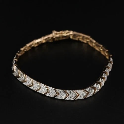 3CT Round Cut White Lab Created Diamond Men's Tennis Bracelets 14k Yellow Gold Plated