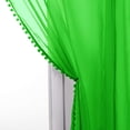 thumbnail image 5 of Semi-Sheer Curtains with Pom Pom Tassels - 2 Piece Set - 2 inch Rod Pocket - Solid Sheer Curtain Drapes for Living Room, Bedroom, PomPom 40" x 84", Lime Green, 5 of 6