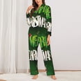 thumbnail image 2 of Fotbe Merry Christmas Pattern Long Sleeve Pajama Set for Women,Sleepwear Set,2-piece Loungewear Set,Soft PJs Comfy Nightwear with Pockets -Medium, 2 of 7