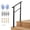 2 Steps | 1 Pack | Black | Place One Pair Of Gloves, variant on QinaQin Outdoor Handrails, Wrought Iron Stair Railing Kits, Adjustable Angle, Sturdy and Durable Metal  DIY Installation Kit for Concrete, Wood, Cement and Marble Floors
