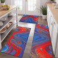 thumbnail image 2 of Blue Red Gold Marble Pattern Kitchen Rugs Sets Of 3,Kitchen Runner Rugs Non Skid Washable,Decorative Kitchen Floor Mats for Kitchen,Sink,Laundry,17"x30"+ 17"x47" + 17"x59", 2 of 6