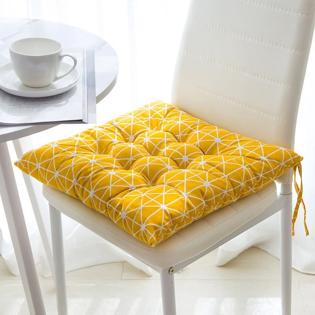 Nvzi Cojín de asiento para jardín, patio, hogar, cocina, oficina, grueso y cómodo, amarillo, 20 x 20 pulgadas