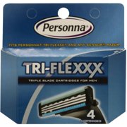 Personna Tri-Flexxx Razor Handle With Cartridges Men, 1 CT (Pack of 2)