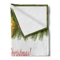 thumbnail image 2 of Christmas Soft Flannel Fleece Throw Blanket, Christmas Tree with Elements and Burning Candle Retro Style Hand Writing, Cozy Plush for Indoor and Outdoor Use, 70" x 90", Multicolor, by Ambesonne, 2 of 5