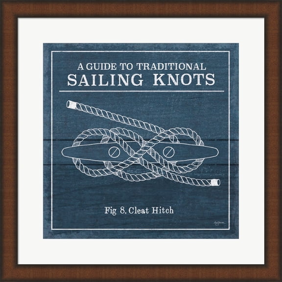 Vintage Sailing Knots VII by Mary Urban, Framed Wall Art, 19.75W x 19.75H