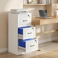 thumbnail image 2 of HOMCOM 3 Drawer File Cabinet with Lock, Vertical Filing Cabinet, White, 2 of 10