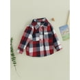 thumbnail image 3 of GXFC Kids Boys Fall Jacket Clothes 6M 1T 2T 3T 4T Toddler Boys Long Sleeve Button Down Collar Plaid Outerwear Chunky Coat Shacket Autumn Warm Clothing for Children Boys, 3 of 8