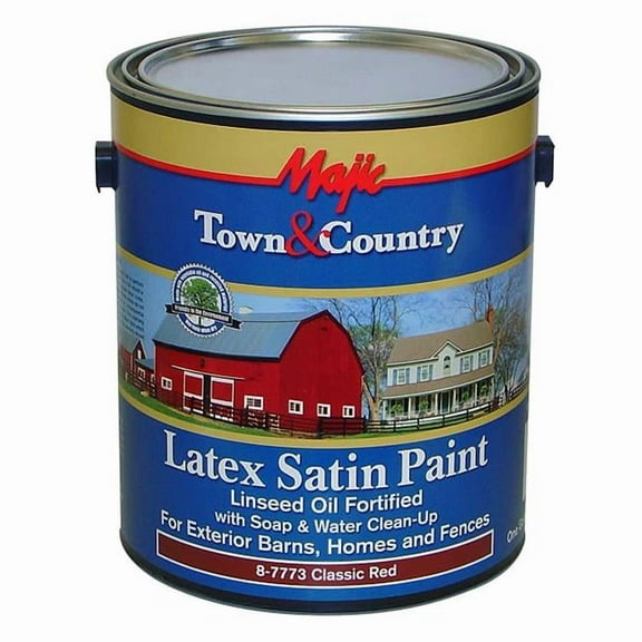 Yenkin-majestic 8-7773-1 1 gal Majic Town & Country Exterior Latex Satin Paint, Red