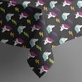thumbnail image 5 of Black Cartoon Unicorn Lightning Pattern Square Tablecloth,Waterproof Square Table Cover,Wipeable Spillproof Washable Table Cover for Home Kitchen Party Decor 60"x60"(152x152cm), 5 of 6