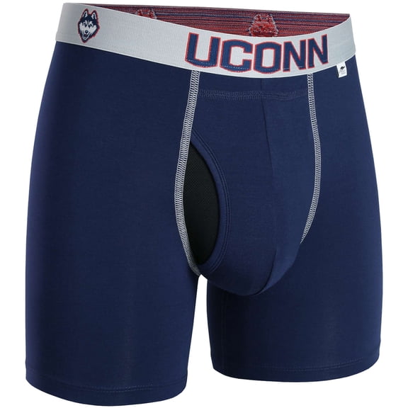2UNDR NCAA Team Colors Men's Swing Shift Boxers (Connecticut Navy, X-Large)
