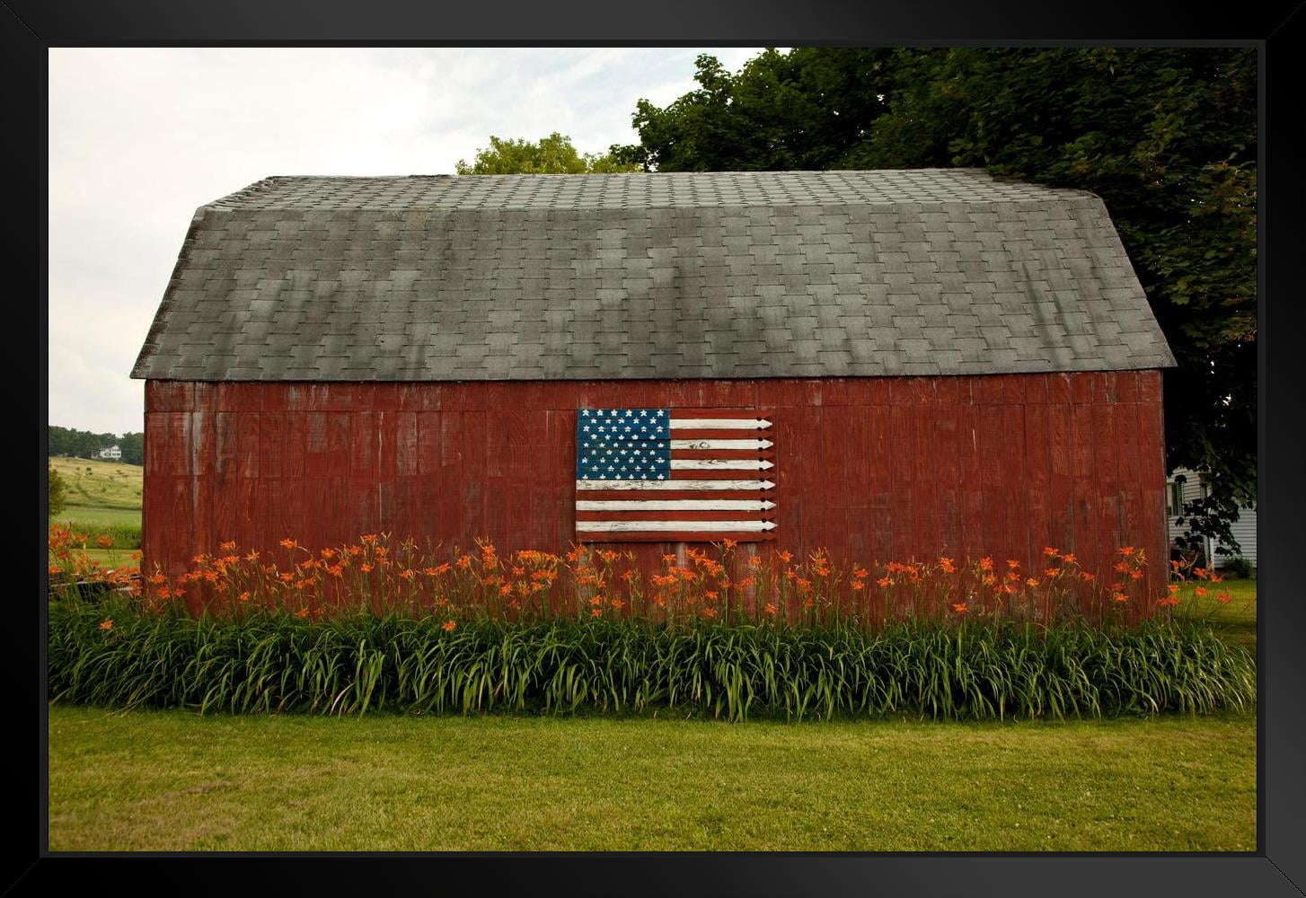 American Flag Painted On Rural Red Barn Photo Photograph Patriotic ...