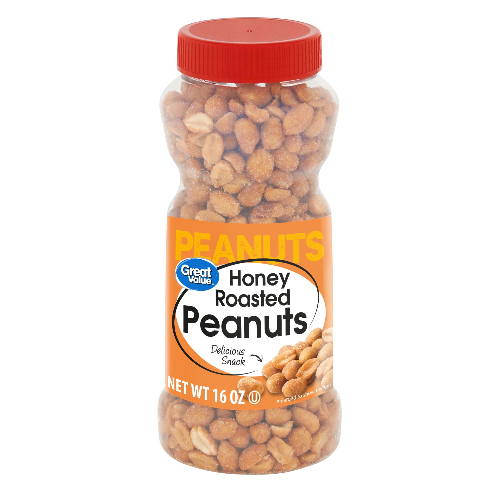 Great Value Honey Roasted Peanuts, 16 oz, Jar