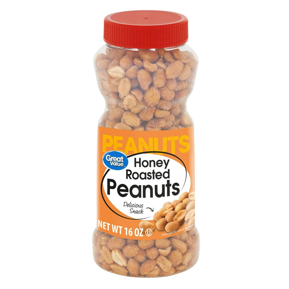 Great Value Honey Roasted Peanuts, 16 oz, Jar