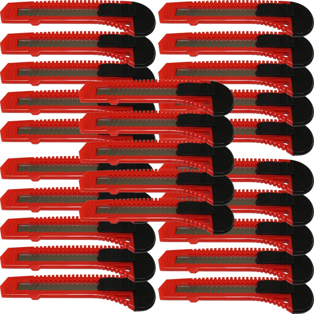 25x Bulk Red Utility Knife Box Cutters Snap Off Blade