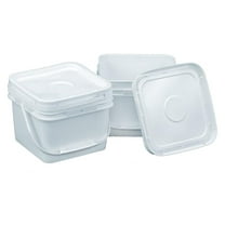 Square 68 mil Bucket Kit, Two 2-Gallon Buckets with White Snap-on Lids