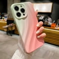 thumbnail image 4 of Compatible with iPhone 15 Pro Water Ripple Case, Cute Gradient Color Aesthetic Wave Shape Soft Camera Protective Phone case for iPhone 15 Pro Women Girls Green Pink, 4 of 13