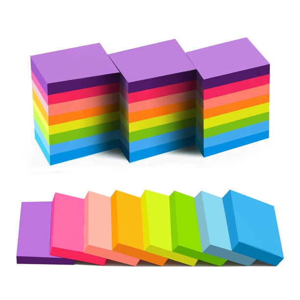 Notas adhesivas YEECOK (24 blocs), 3,8 x 5 cm, 8 colores, 75 hojas/bloc