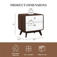 thumbnail image 6 of Ren Home Leva Scandinavian 2 Drawer Curved Nightstand, Walnut and White, 6 of 9