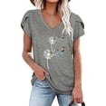 thumbnail image 1 of Pntutb Blusa de verano con cuello en V y estampado floral para mujer Pntutb Pntutb-1586, 1 of 5