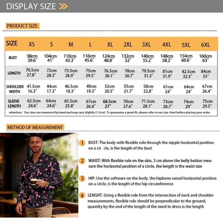dress shirts by bra size Chririnla Pink Ribbon Print Couple Clothes Breast Cancer Awareness Couples  Matched Outfits Long Sleeve Dress Shirts for Men or Mesh Pencil Dress  Bodycon Sundress for Women,S-3XL