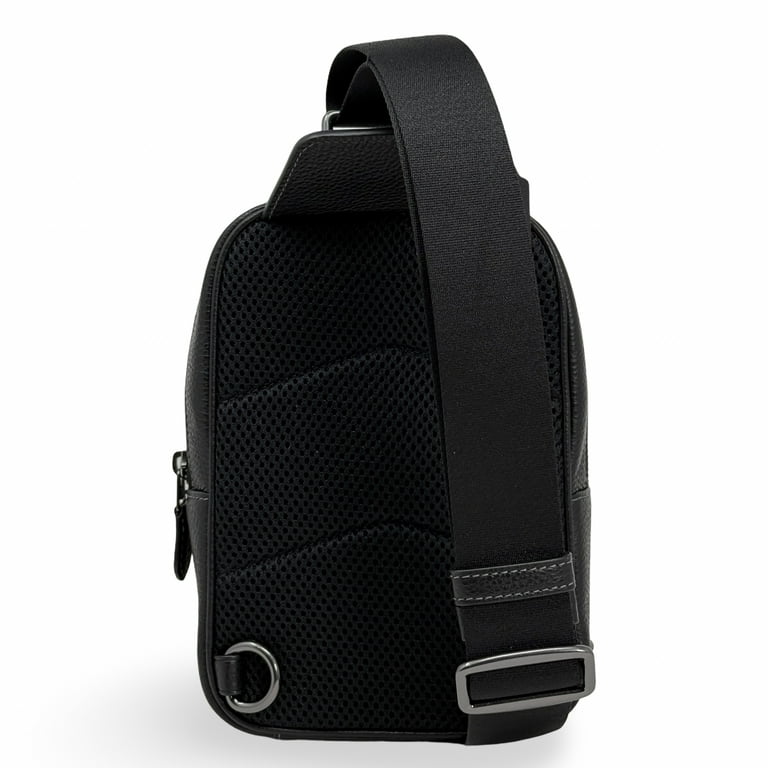 Coach Men's Small Racer Sling Pack with Varsity Motif (Black