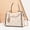 Square - Beige, variant on Vintage Monogram Ladies Top Handle Handbag, Faux Leather Convertible Crossbody Shoulder Satchel with Decorative Leaf Pendant, Fashion Everyday Tote Purse