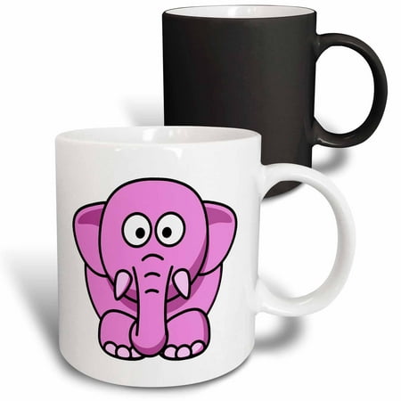 

3dRose Cute Baby Pink Elephant Magic Transforming Mug 11oz