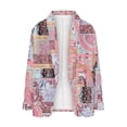 thumbnail image 1 of Blazer pequeño ajustado con estampado de solapa de primavera y otoño para mujer Pompotops qwe22230, 1 of 4