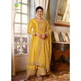 thumbnail image 2 of Pakistani Party Wear Salwar Kameez Dresses Indian Designer Sewn Palazzo Suits ( Yellow, S - 38 ), 2 of 5