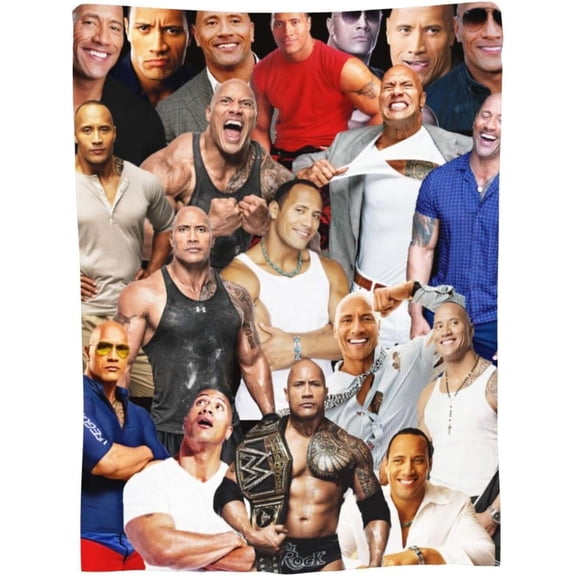 Blanket Dwayne Douglas Johnson Soft and Comfortable Warm Fleece Throw Blankets Gift for Room Sofa Office Bed car Camp Couch Decoration Cozy Plush Beach Blankets All Season