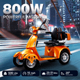 thumbnail image 5 of Mobility Scooter Fastest 4-Wheel Mobility Scooter 800W, Orange, 5 of 10