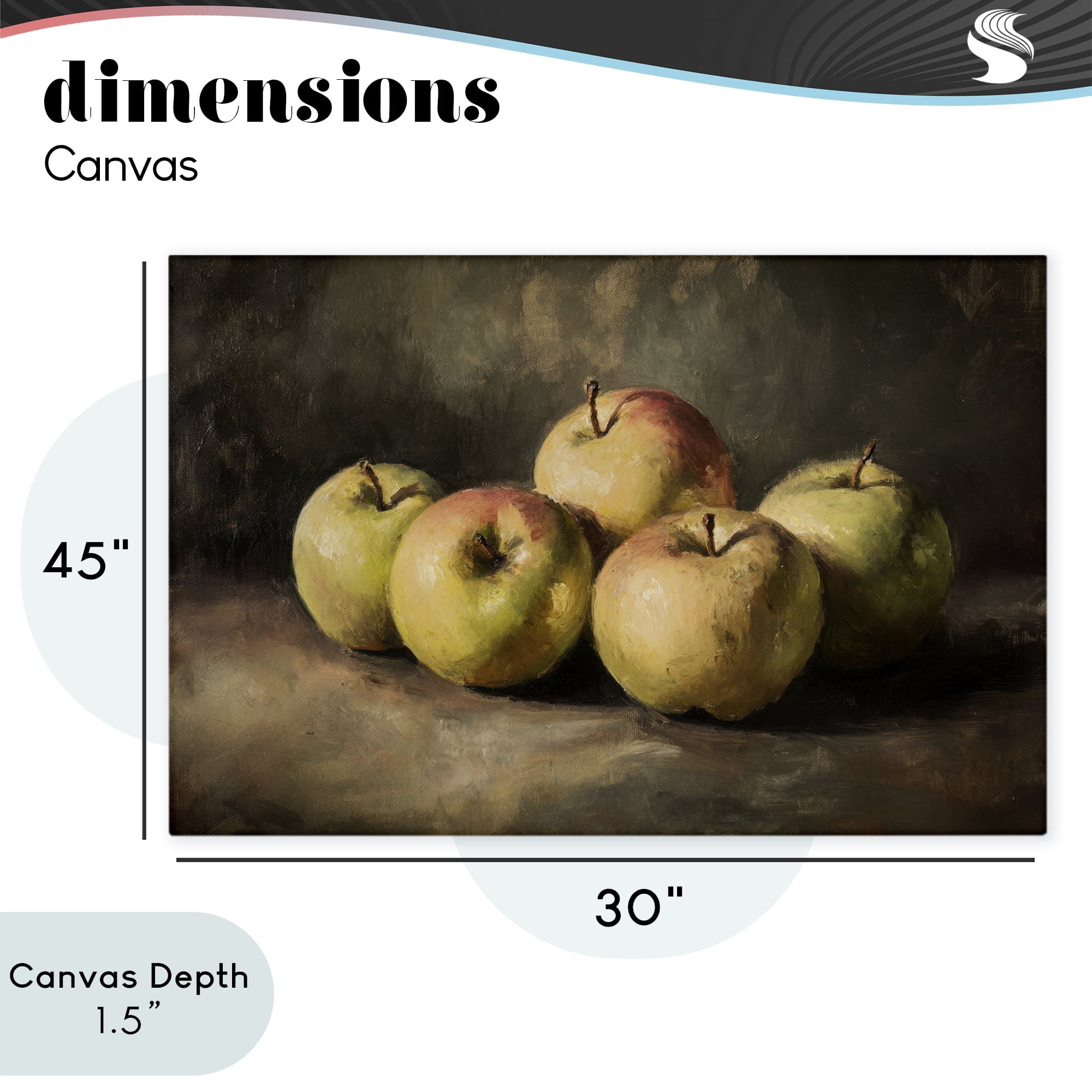 Stupell Industries Apples in Soft Shadow Canvas Wall Art, design by Petal Prints Design