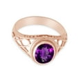 thumbnail image 3 of AFFY Celtic Lady's Simulated Amethyst Ring In 14K Rose Gold Plated 925 Sterling Silver Jewelry for Ladies, Ring Size 7.5, 3 of 4