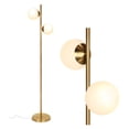 thumbnail image 1 of Brightech Sphere Globe Light Standing Floor Lamp with LED Bulbs, Gold Brass, 1 of 11