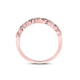 thumbnail image 4 of 10kt Rose Gold Womens Round Blue Sapphire Diamond Stackable Band Ring 1/10 Cttw, 4 of 4