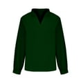 thumbnail image 5 of Womens Loose Fit Dressy Tops Lantern Long Sleeve Work Office Blouses V Neck Lightweight Business Casual Outfit (Large, Green), 5 of 6