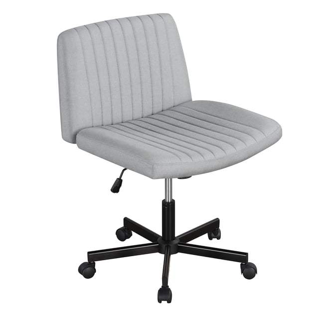 Gymax Chaise Croisée Sans Roues avec Siège Grand Rembourré Doux Hauteur Réglable Gris Moderne