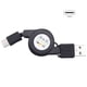 thumbnail image 2 of 2X USB Tipo C USB 3.1 Cable RetráCtil Cargador de Carga Tipo-C Cable USB-C Negro, 2 of 5