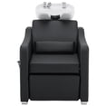 thumbnail image 6 of BarberPub Backwash Shampoo Station Chair, Adjustable Porcelain Ceramic Hair Wash Bowl with Chair, Reclining Shampoo Station for Barber Shop, Spa Beauty Salon Equipment 9364 (Black), 6 of 9