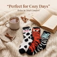 thumbnail image 3 of Colorfut Women's 3-Pairs Cozy Microfiber Anti-Skid Soft Colorful Patterned Fuzzy Crew Socks&nbsp;Slipper (with non-slip silicone grippers) FZ41-B, 3 of 6