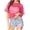 Hot Pink, variant on MuXiKeJi Clothes Womens Sheer Mesh Top Fishnet T Shirts Short Sleeve See Through Casual Crop Tops