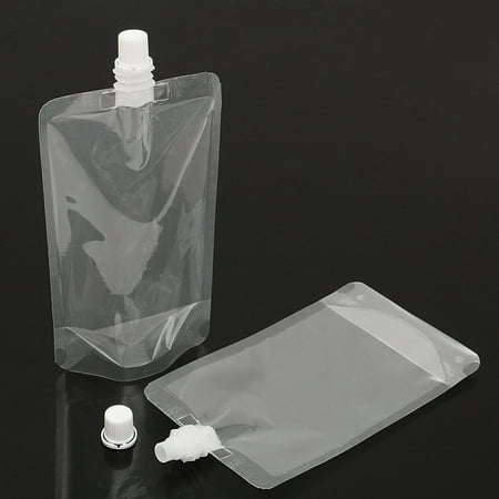 Asewin 20Pcs 8Oz Plastic Liquor Pouches Drinking Flasks Liquid Spout Bags w/