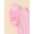 thumbnail image 5 of Canrulo Pure Cotton Newborn Infant Baby Girl Solid Ruffle Romper Bodysuit Jumpsuit Summer Clothes Pink 3-6 Months, 5 of 8