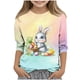 thumbnail image 2 of Blusas y camisas de cuello redondo y manga larga para niños, blusas/camisas de poliéster con estampado de corazones, mangas 3/4 y cuello redondo, elegantes e informales., 2 of 5