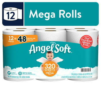 Angel Soft Toilet Paper, 12 Mega Rolls