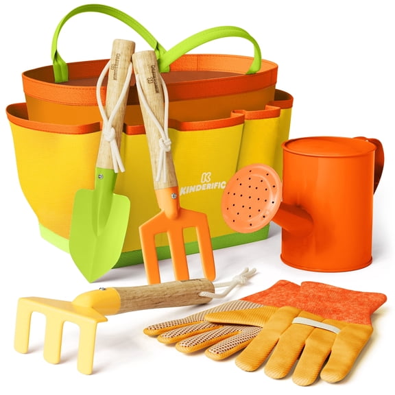 Kinderific Gardening Set, Tool Kit, Pale Yellow