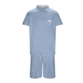 thumbnail image 4 of Short Sets for Men Short Sleeve Quarter Zip Polo Shirt and Bermuda Shorts 2 Piece Matching Set Beach Outfit Set, 4 of 6
